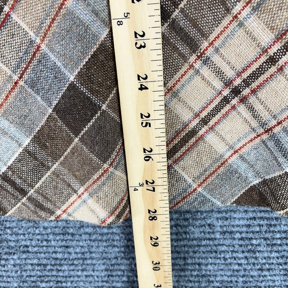 Vintage 70s Plaid A Line Skirt Women 6 Union Made ILGWU Wool Blend Knee Length - Picture 7 of 9